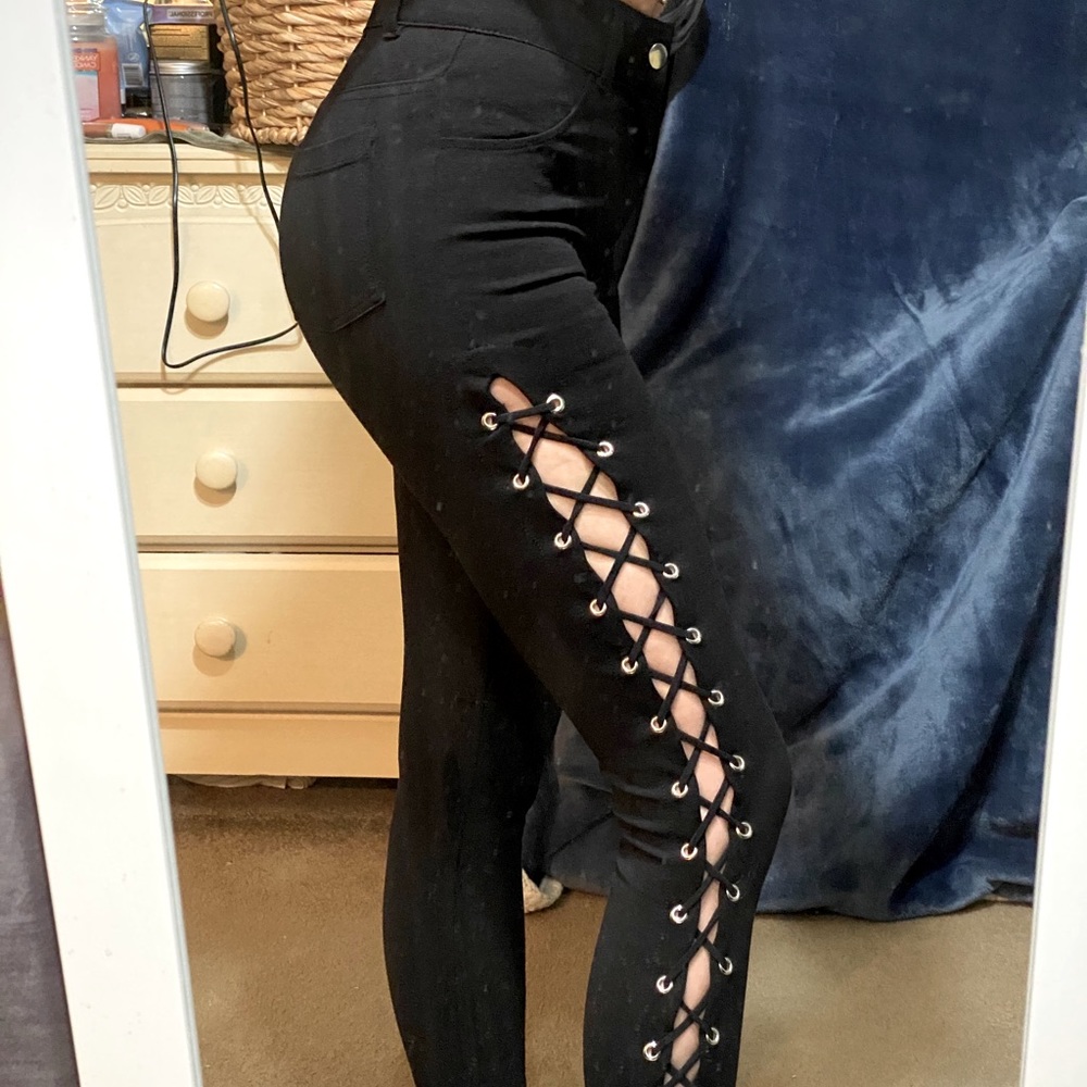 Lace up pants